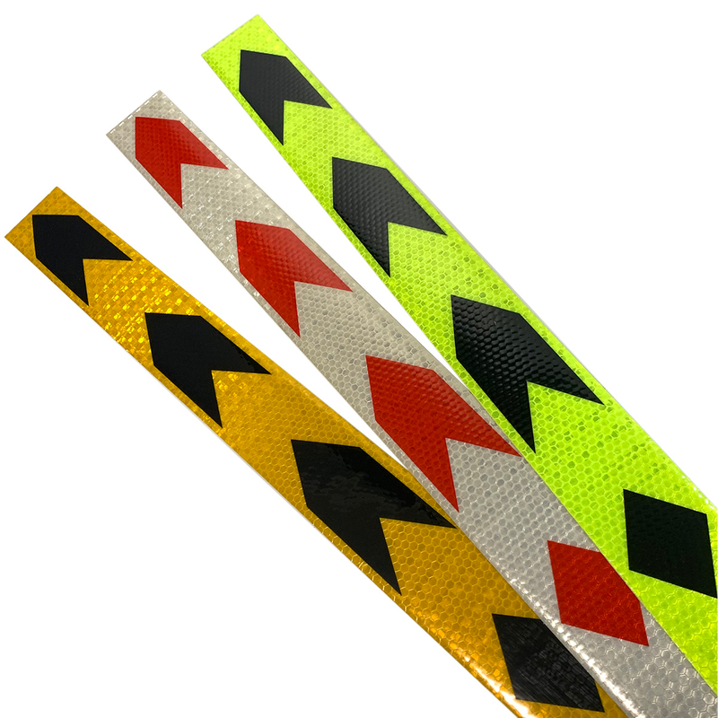 5*90cm PVC Honeycomb Arrow Safety Warning Reflective Stickers for Trucks