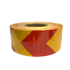 10cm*45m PVC Honeycomb Arrow Reflective Tape Red+Golden