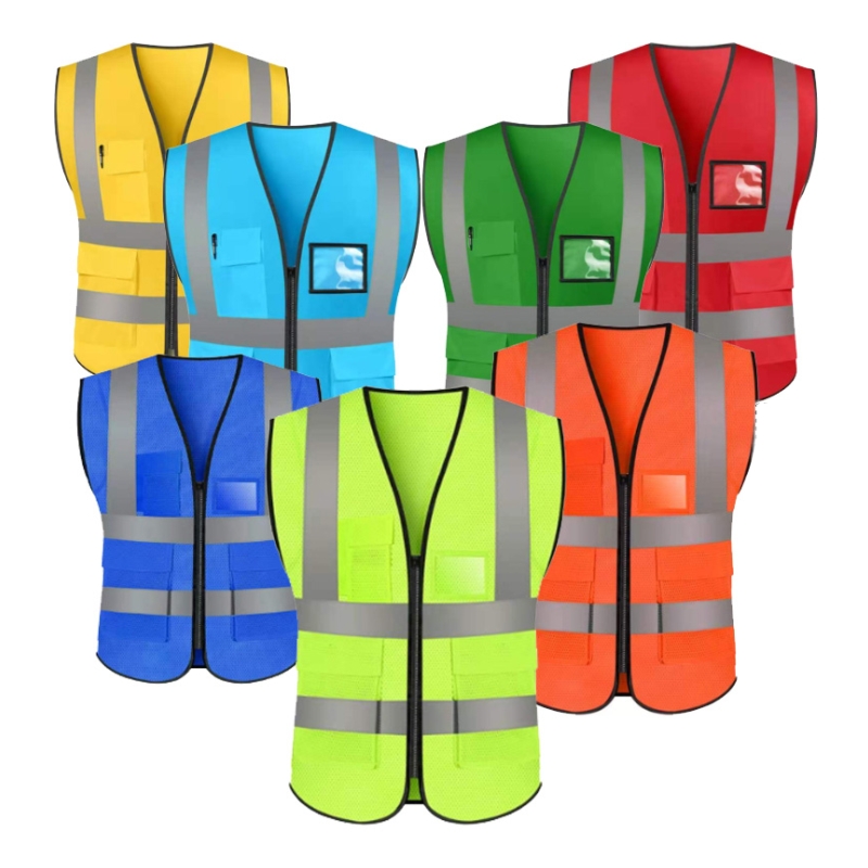 Reflective Jackets High Visibility Night Work Safety Vest With Pockets