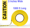 Yellow Balck Caution Tape PE Non-adheisve Warning Tapes 3inches X 1000 Feet