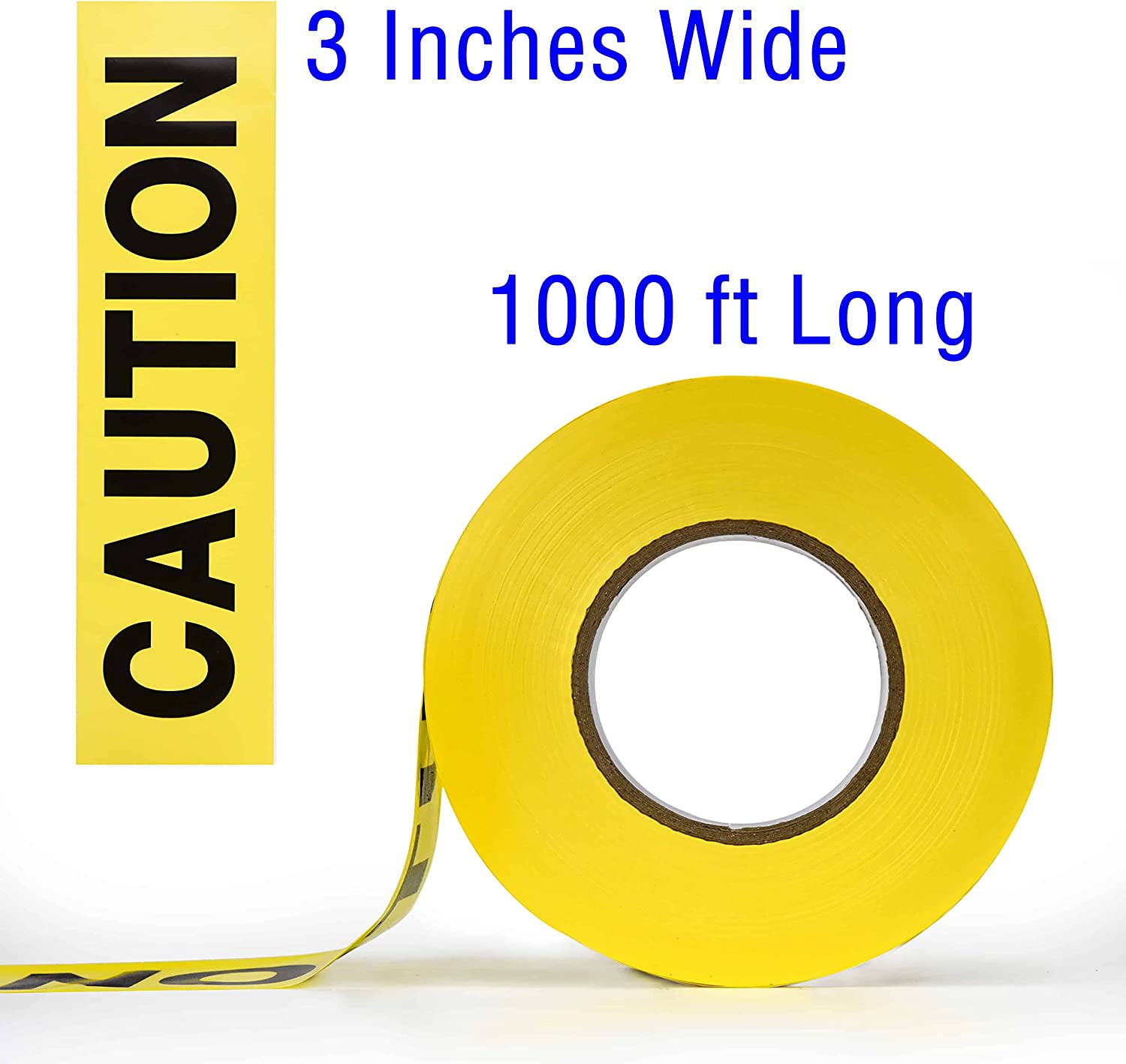 Yellow Balck Caution Tape PE Non-adheisve Warning Tapes 3inches X 1000 Feet