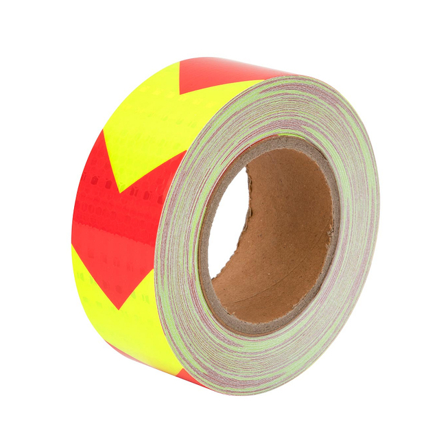 High Visibility Waterproof Adhesive Arrow Reflective Safety Tape Red & Yellow