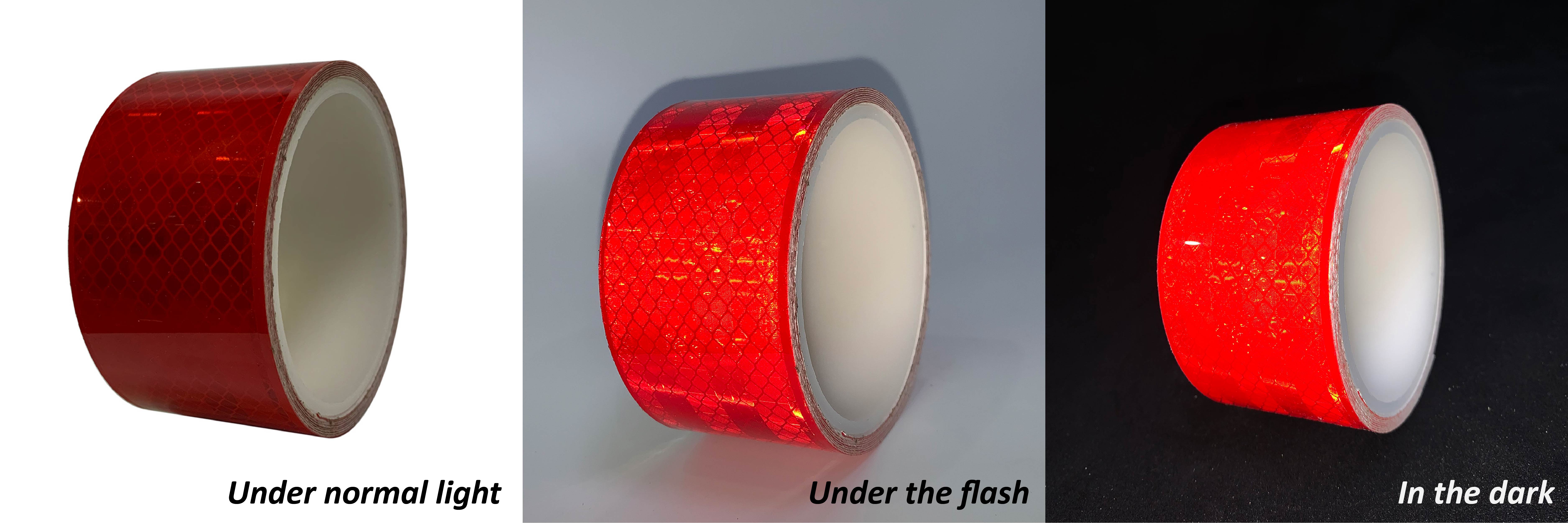 PET micro-prismatic reflective tape red