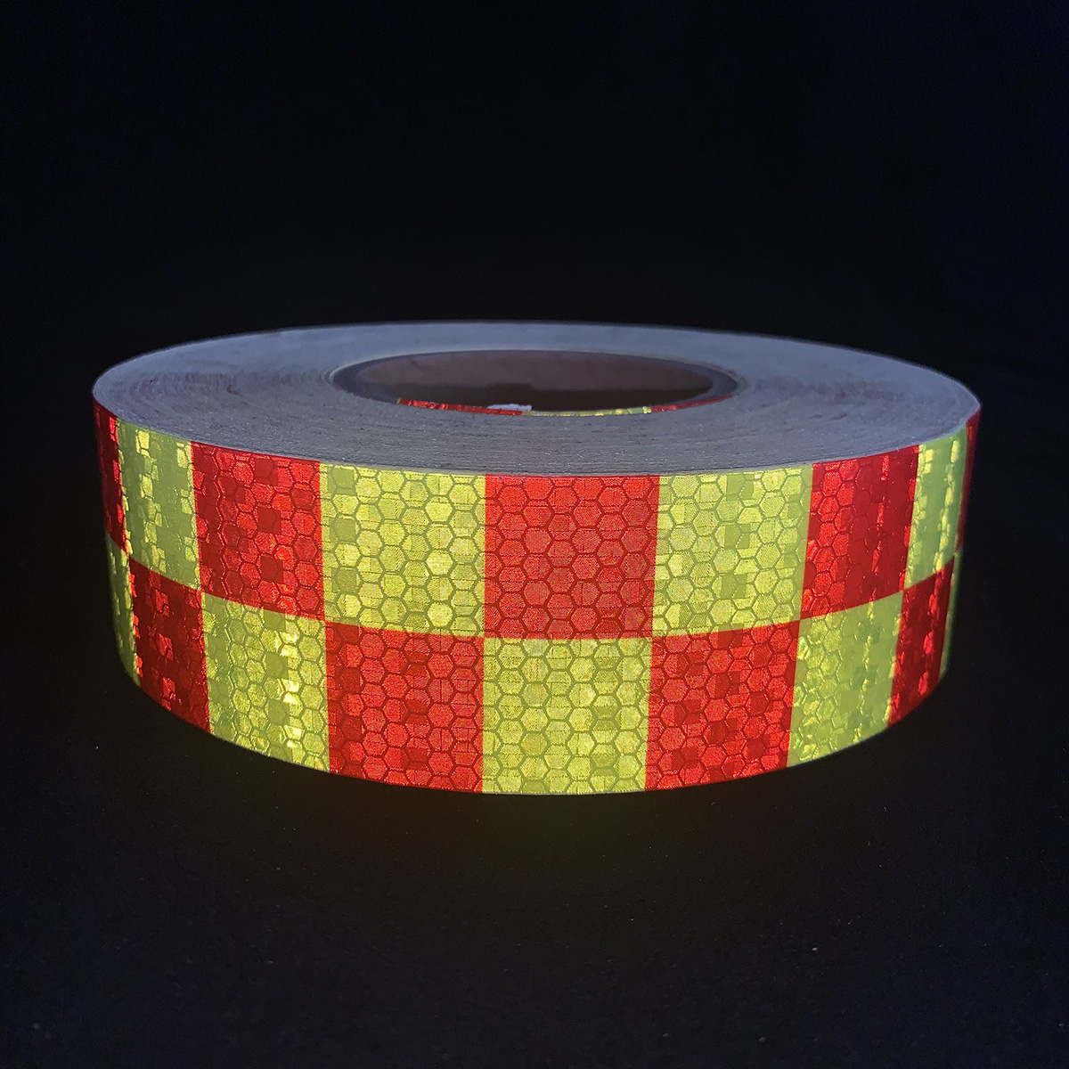 Red+Yellow PVC Honeycombe Checkerboard Retro Reflective Tape