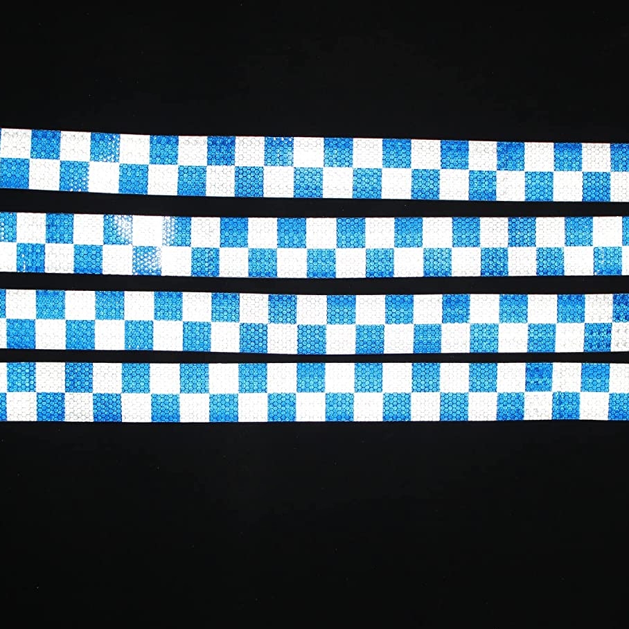 Blue White PVC Honeycomb Checkered Roadway Safety Marking Reflective Tapes 