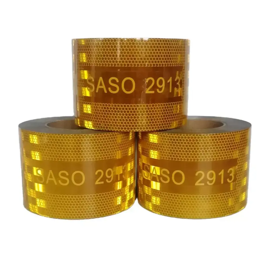 SASO 2913 ECE 104R Yellow Retro Reflective Sticker Tape For Truck