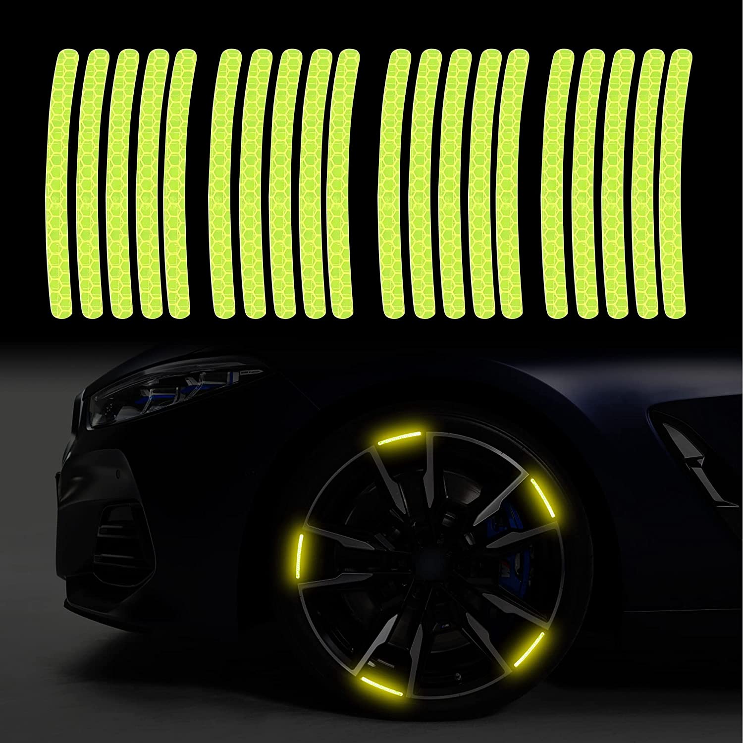 Night Safety Reflective Stripe Car Wheel Rim Universal Reflective Stickers