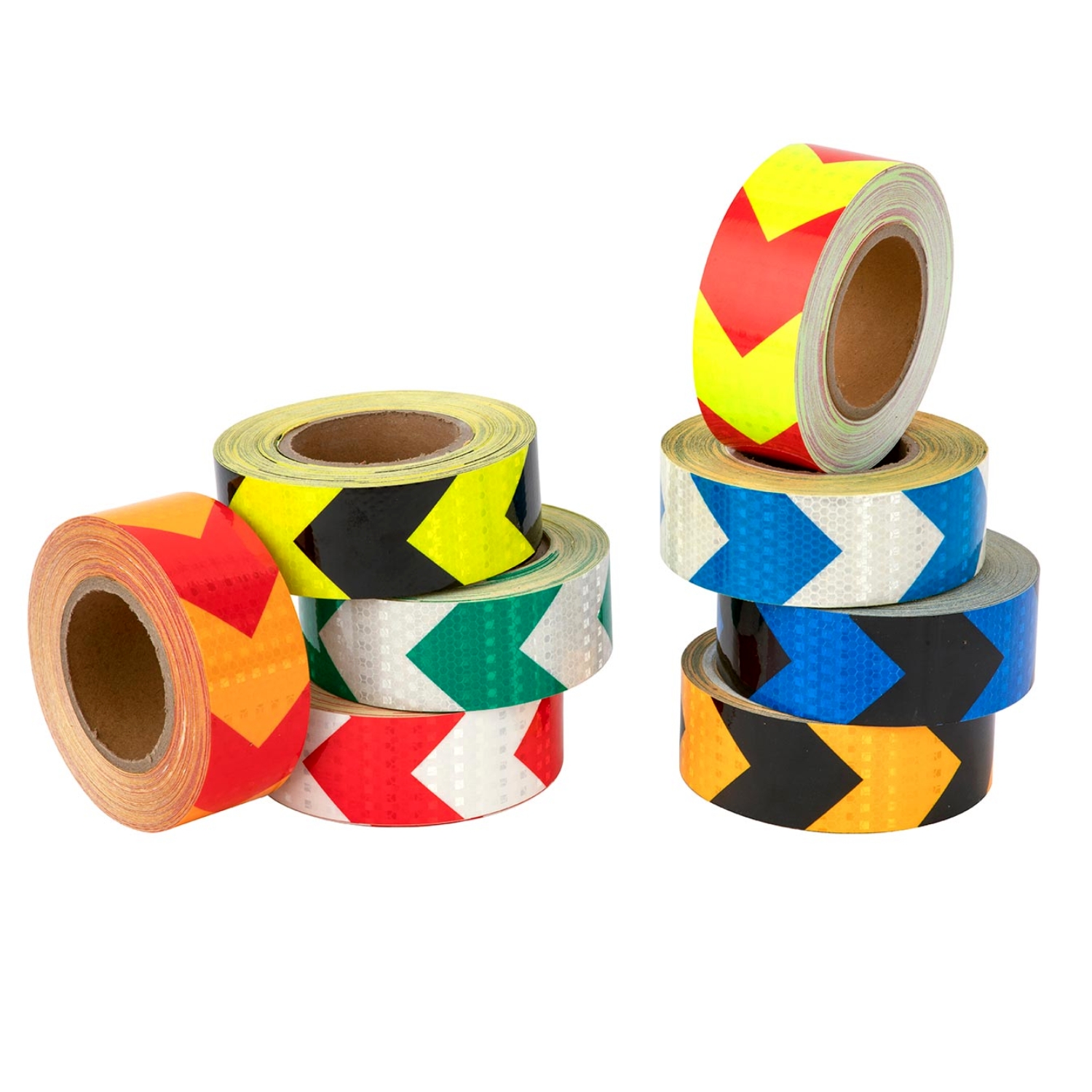 High Visibility Waterproof Adhesive Arrow Reflective Safety Tape Red & Yellow