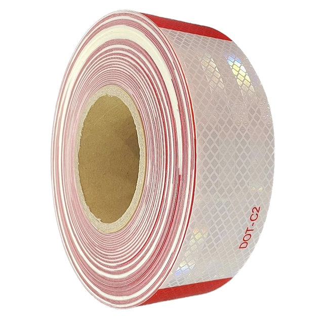 High-Vis Acrylic Diamond Grade Red White DOT-C2 Reflective Conspicuity Tape