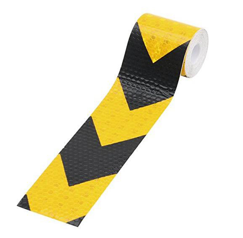 PVC honeycomb arrow reflective tape black+golden