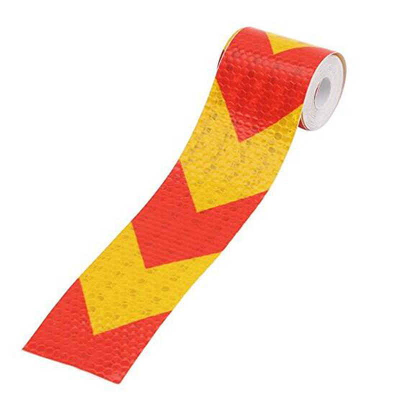 PVC honeycomb arrow reflective tape red+golden