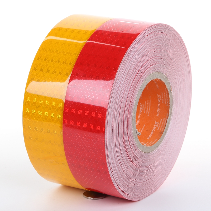 PET micro-prismatic reflective tape golden red