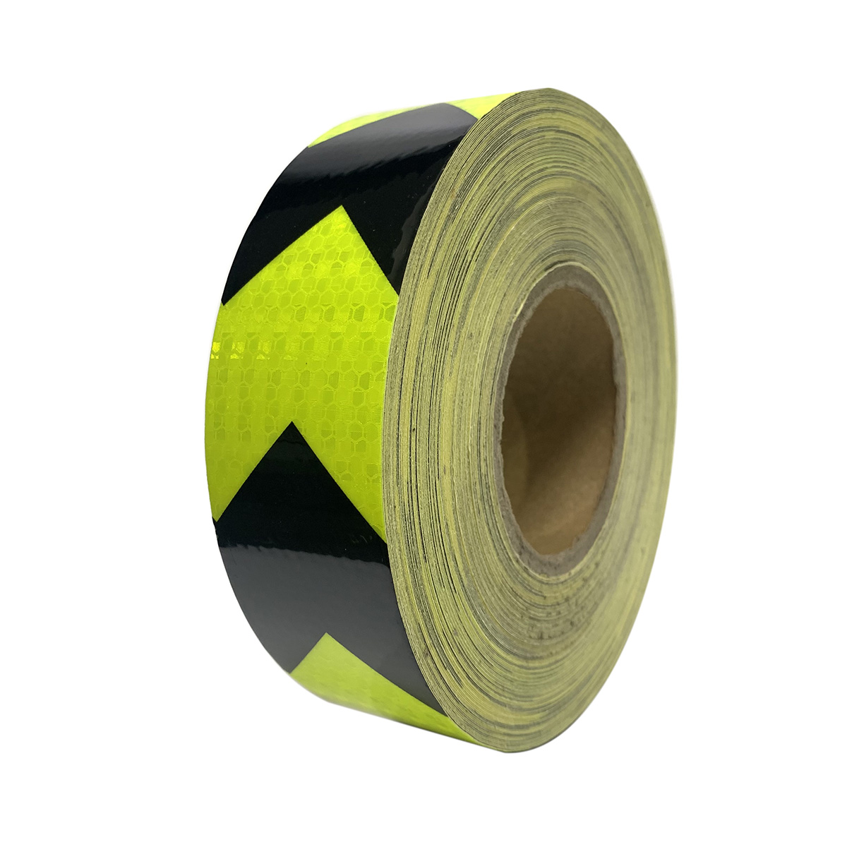 5cm*45m Black+Fluor Yellow PVC Honeycomb Arrow Reflective Tape 