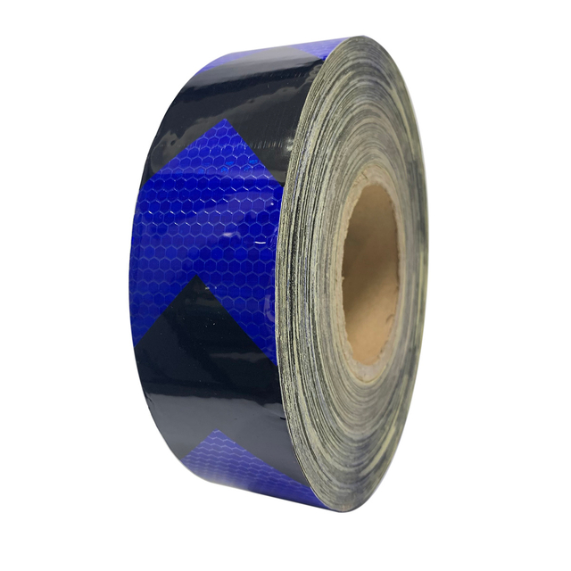 5cm*45m Black and Blue PVC Honeycomb Arrow Reflective Tape