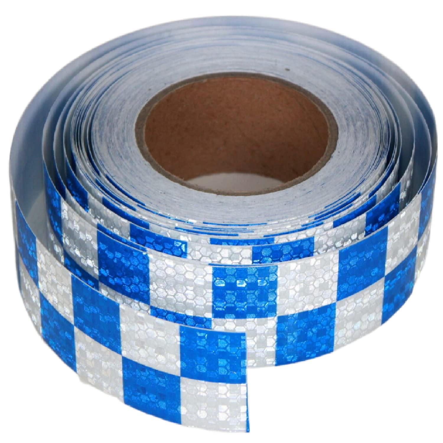 Blue White PVC Honeycomb Checkered Roadway Safety Marking Reflective Tapes 