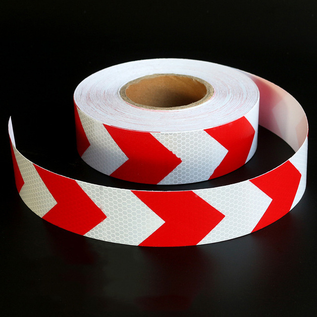 Red And White Reflective Arrow Adhesive Sticker Safty Marking Tape For Vehicles