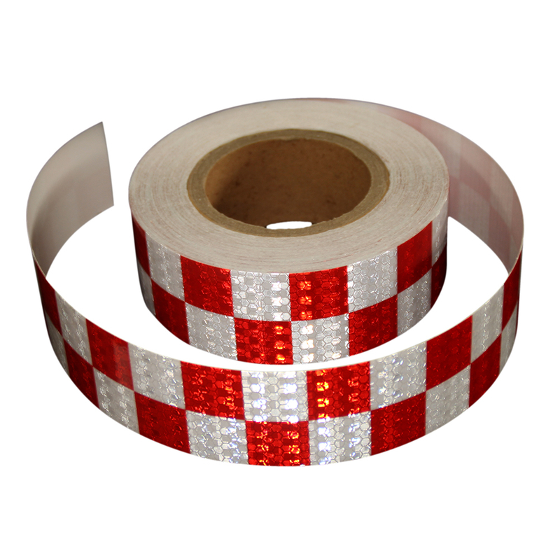 PVC Red White Reflective Tape For Road Safety Warning Sign