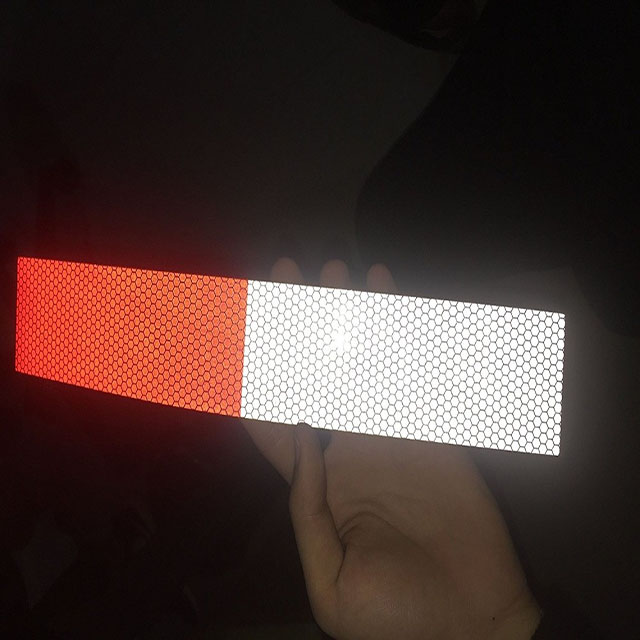 DOT/3C Red+white Reflective Honeycomb Tape for Vehicles