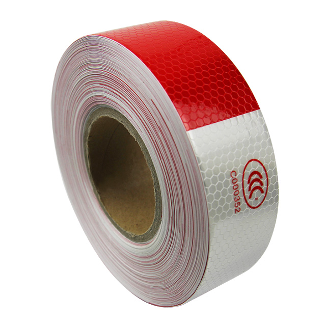 DOT/3C Red+white Reflective Honeycomb Tape for Vehicles