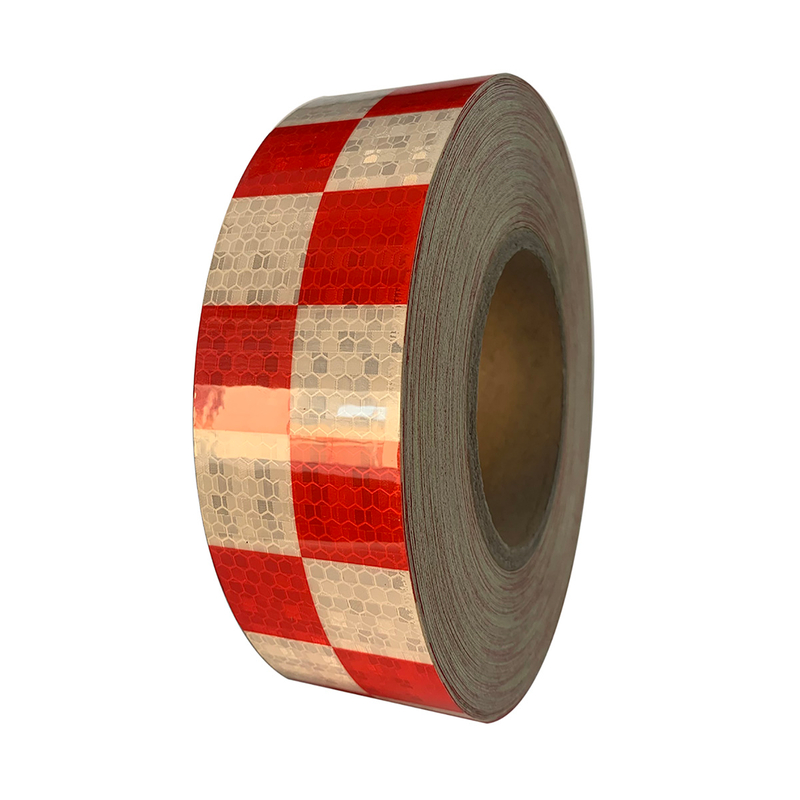 PVC Honeycombe Checkerboard Retro-Reflective Tape White+Red