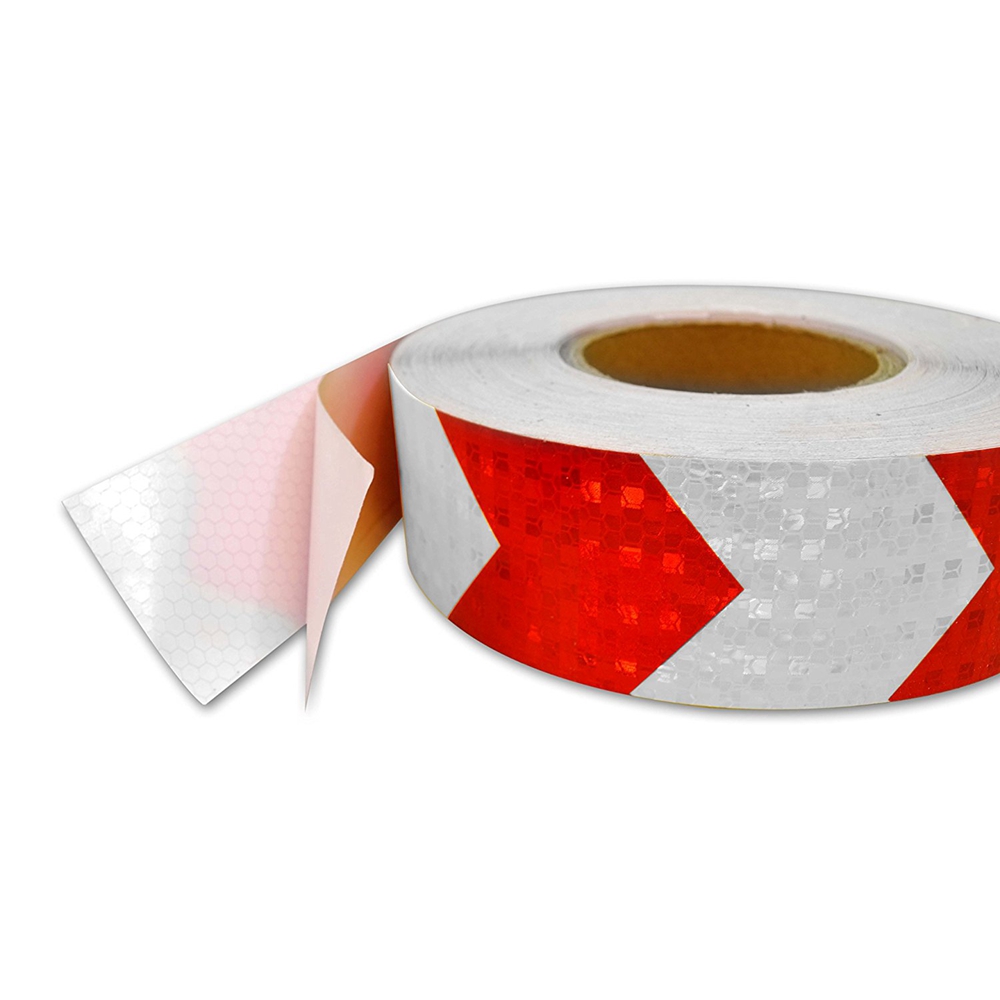 PVC honeycomb arrow reflective tape red+white