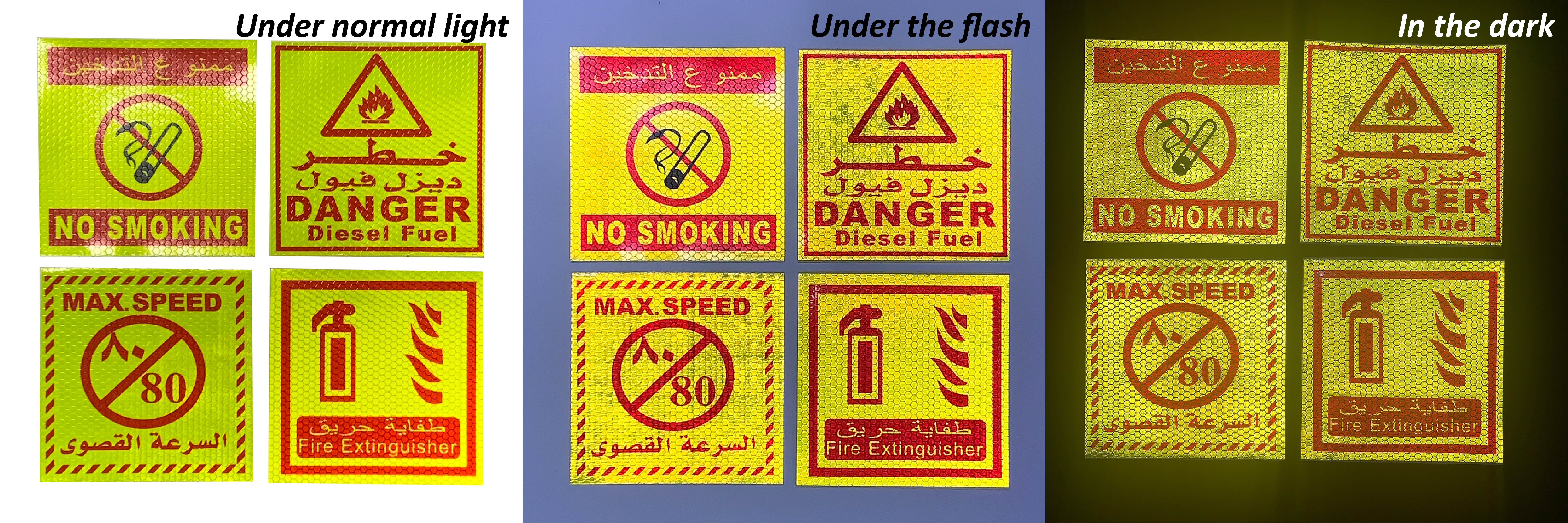 reflective warning sticker