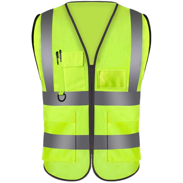 Reflective Jackets High Visibility Night Work Safety Vest With Pockets