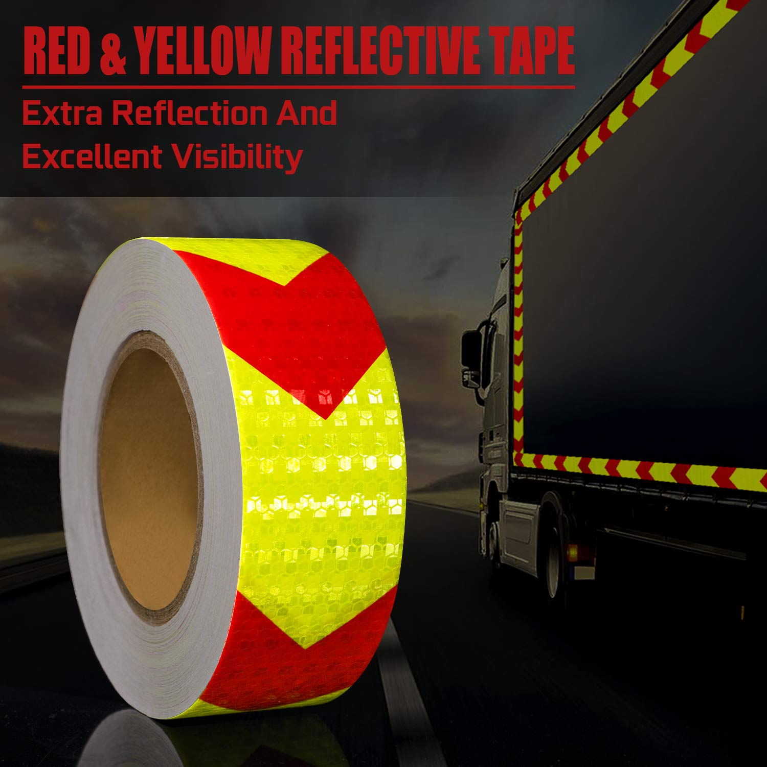 High Visibility Waterproof Adhesive Arrow Reflective PVC Safety Warning Tape 