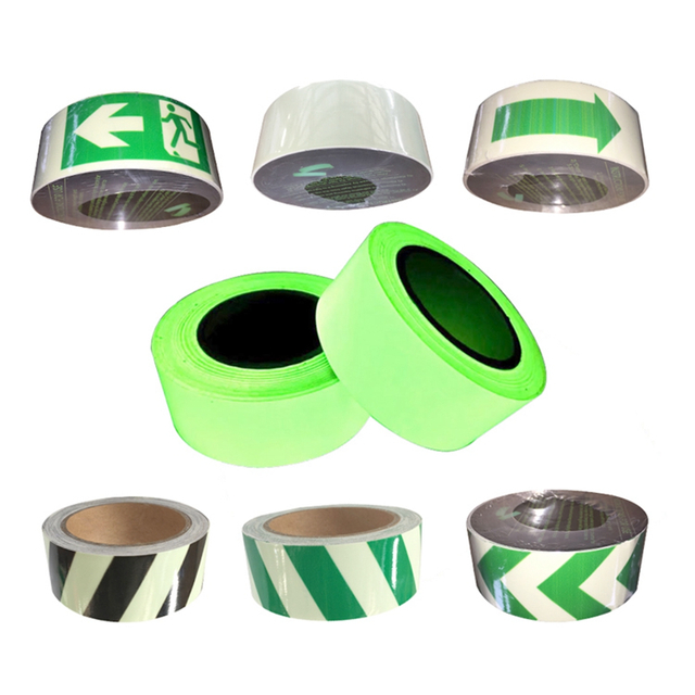 Glow in The Dark Tape Adhesive Luminous Film Safety Photoluminescent Escape Indication Strip Tape