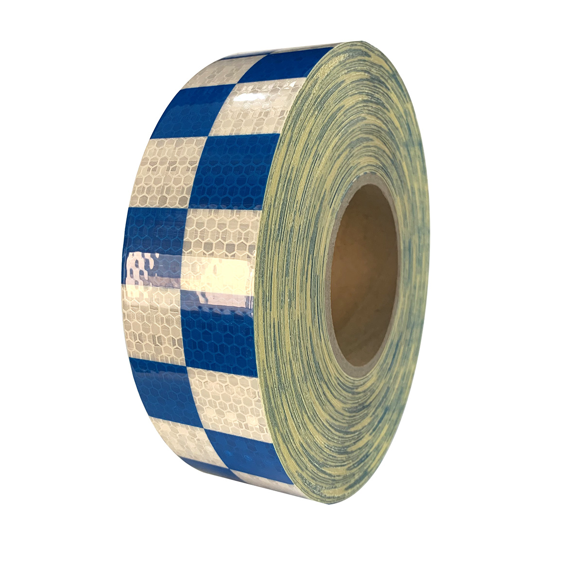 White And Blue Honeycombe Checkerboard Retro Reflective Tape