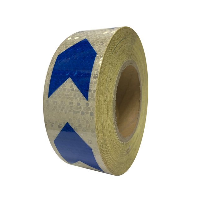 5cm*25m PVC Honeycomb Arrow Reflective Tape Blue+White