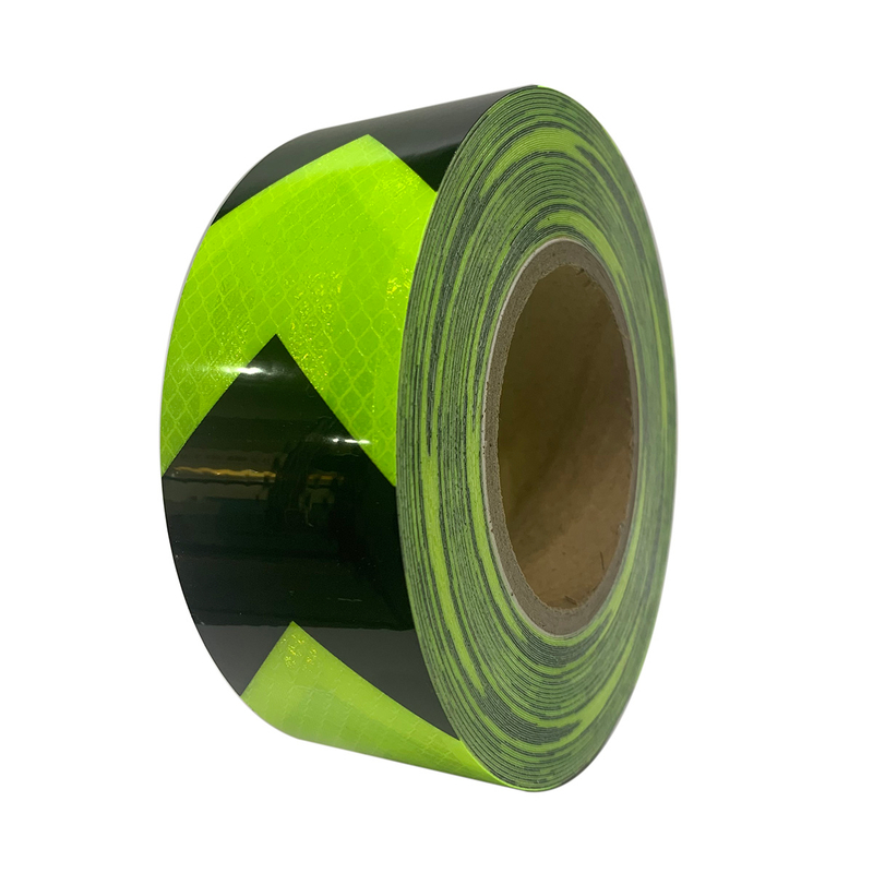 Fluo Green and Black 2'' x 82ft Micro Prismatic Arrow Reflective Sheeting