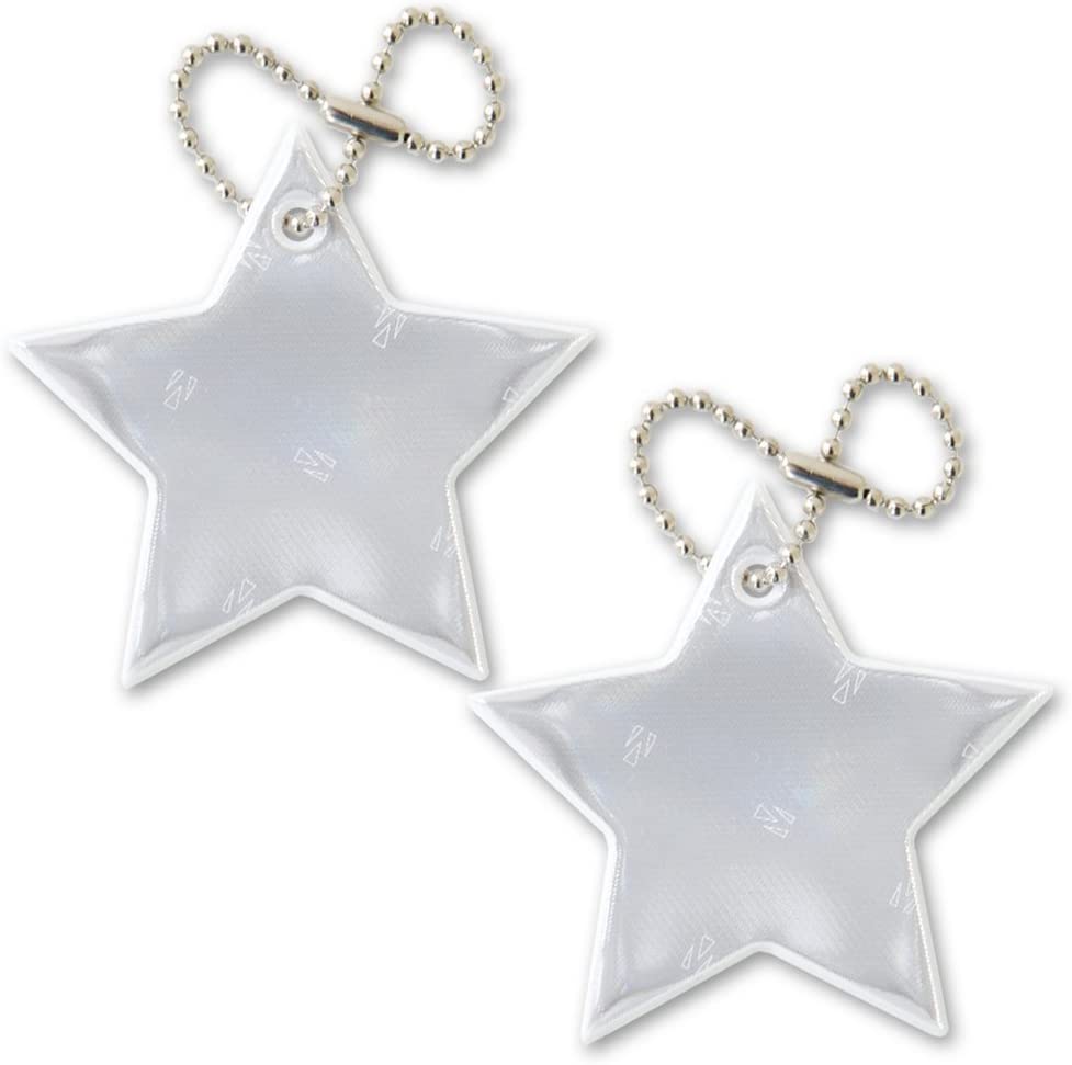 PVC Backpack Gear Pendant Safety Reflectors Reflective Star Shaped Keychain 