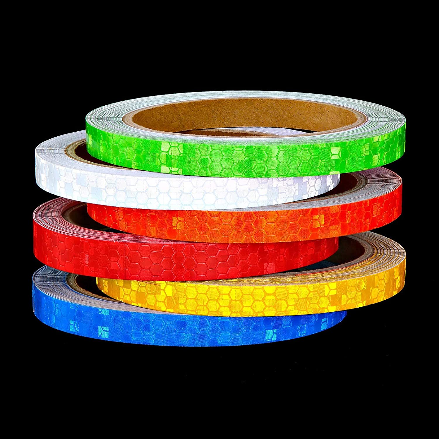 Color PVC Glittering Adhesive Reflector Tapes Night Safety Warning Retro-Reflective Stickers 0.4inch