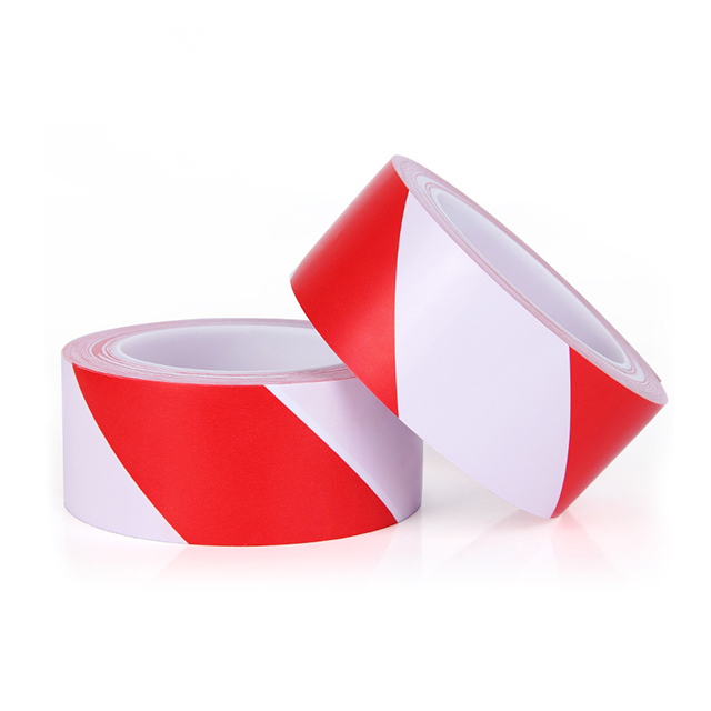 Red White PVC Lane Marking Tapes Floor Adhesive Warning Tapes Safety Barrier Tape