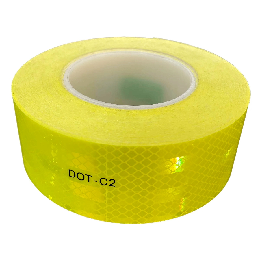 High-Vis Waterproof Outdoor Fluorescent Yellow DOT-C2 Truck Trailer Reflective Conspicuity Tape