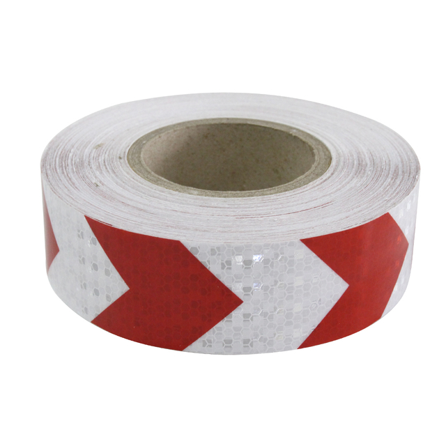 Red And White Reflective Arrow Adhesive Sticker Safty Marking Tape For Vehicles