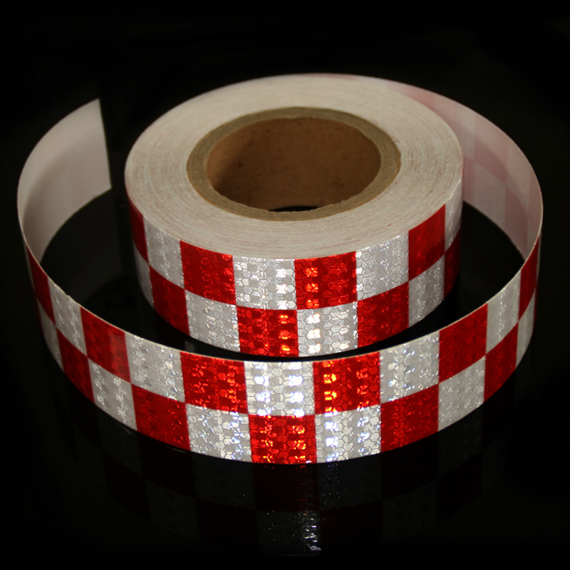 PVC Red White Reflective Tape For Road Safety Warning Sign