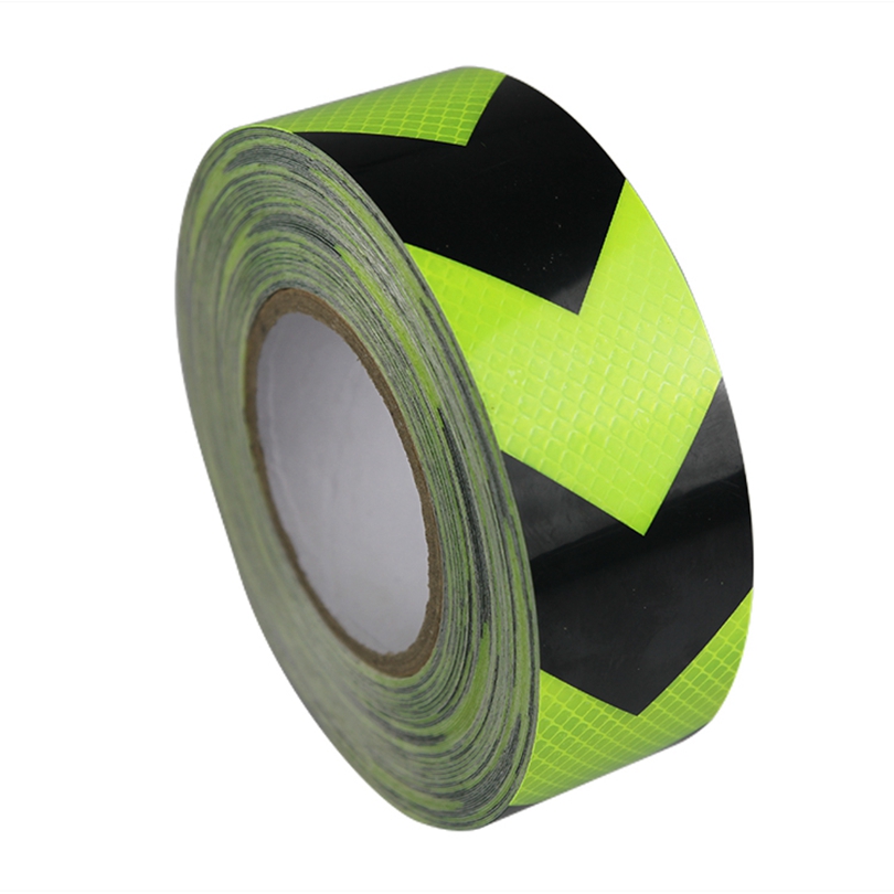 PET micro-prismatic reflective tape fluorescent green+black