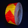 10cm*45m PVC Honeycomb Arrow Reflective Tape Red+Golden