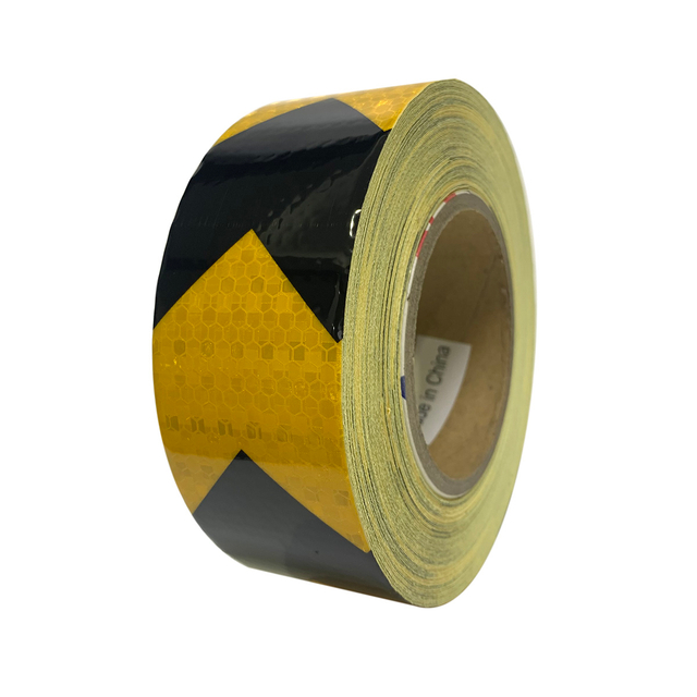 5cm*45m Black+Golden PVC Honeycomb Arrow Reflective Tape 