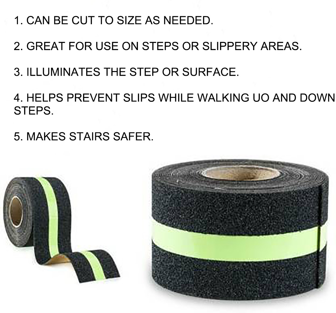 Non Slip PVC Black Glow Reflective Anti-slip Stair Floor Safety Anti-SkidTape