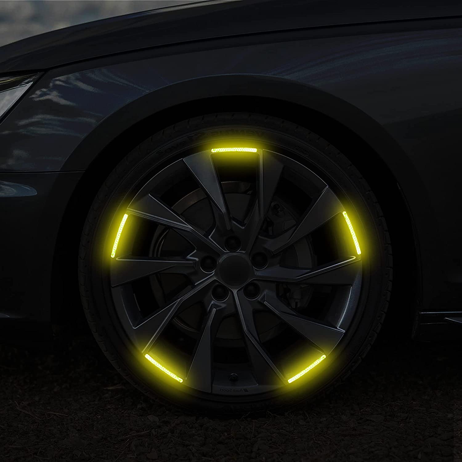 Night Safety Reflective Stripe Car Wheel Rim Universal Reflective Stickers