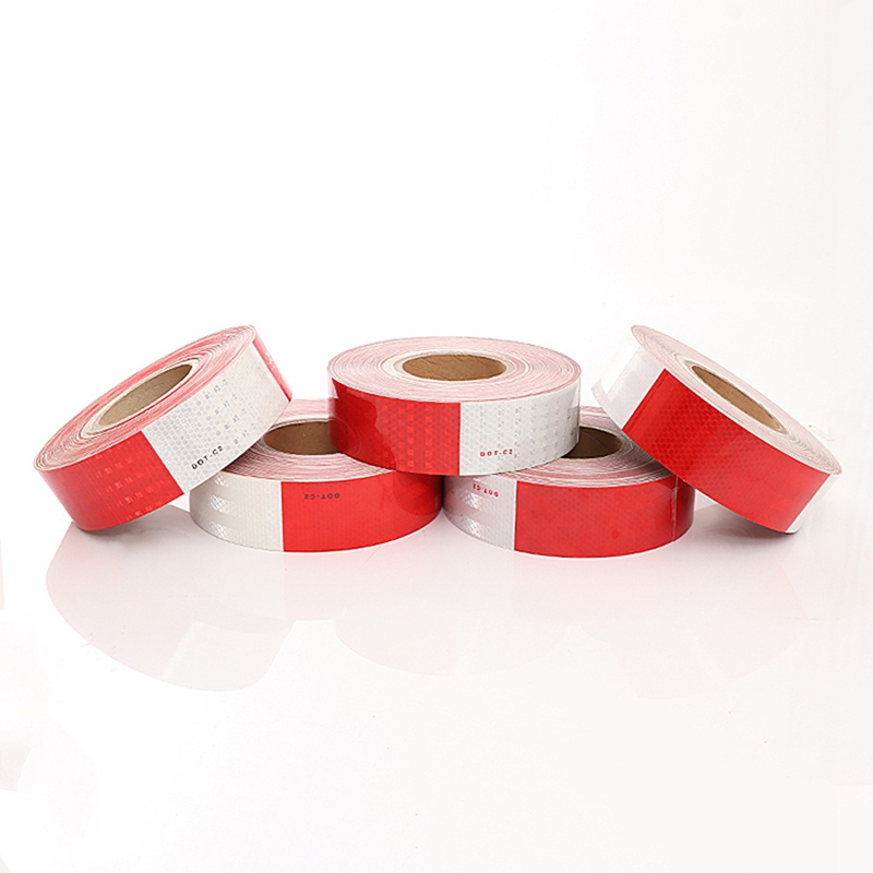 High-vis Red White Prismatic DOT-C2 Reflective Tape for Truck And Trailers