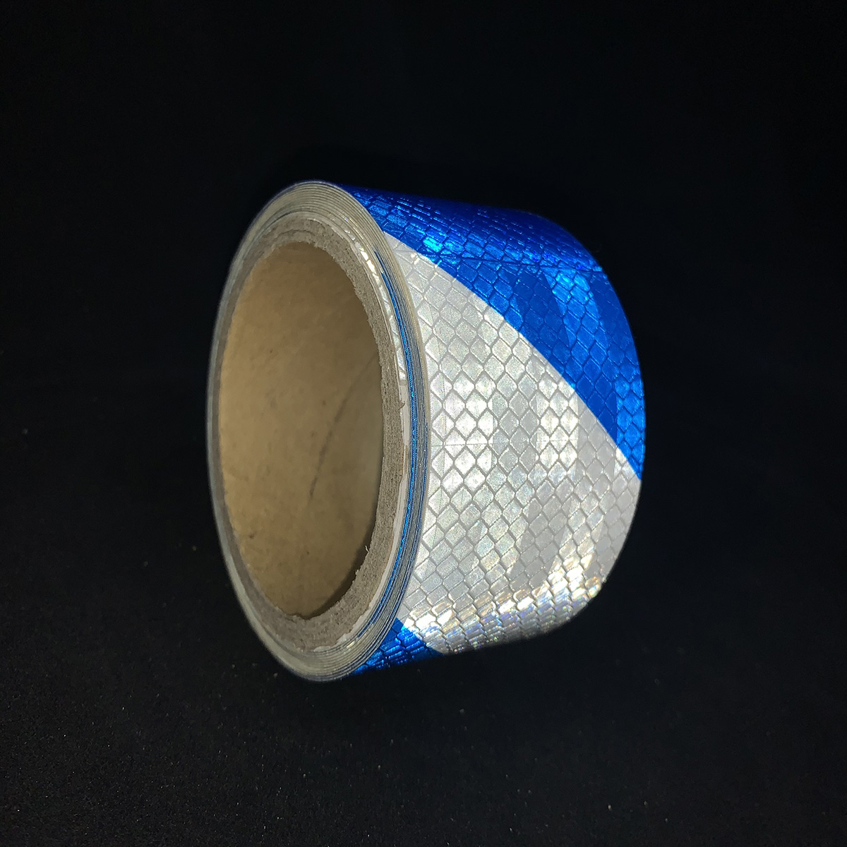 5cm*5m PET Prismatic Retro-reflective Conspicuity Marking Tape for Vehicle White+Blue