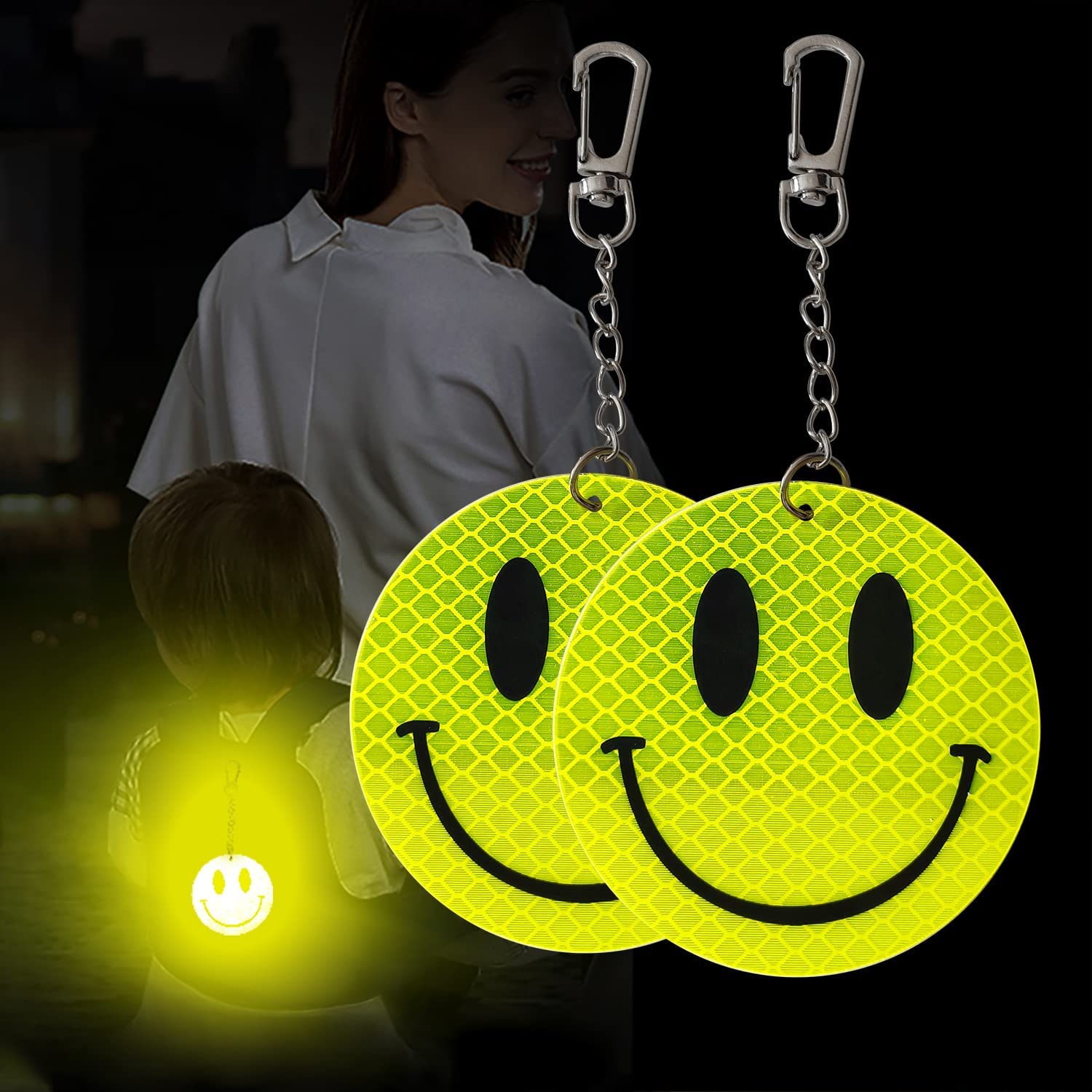 PVC Backpack Pendant Reflective Keychain for Children Walking at Night