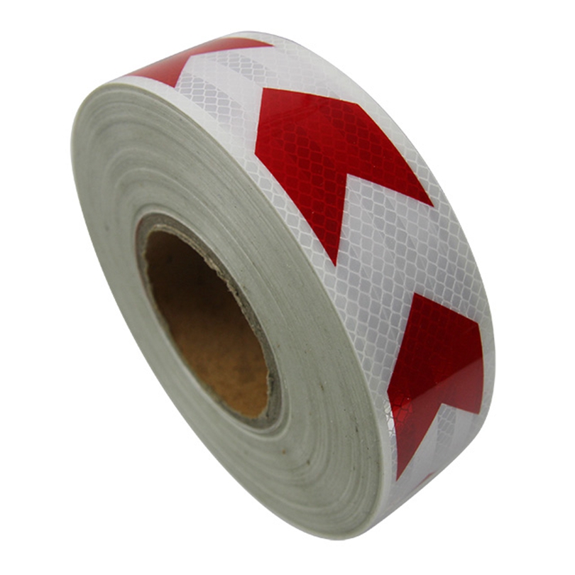 PET micro-prismatic reflective tape red+white