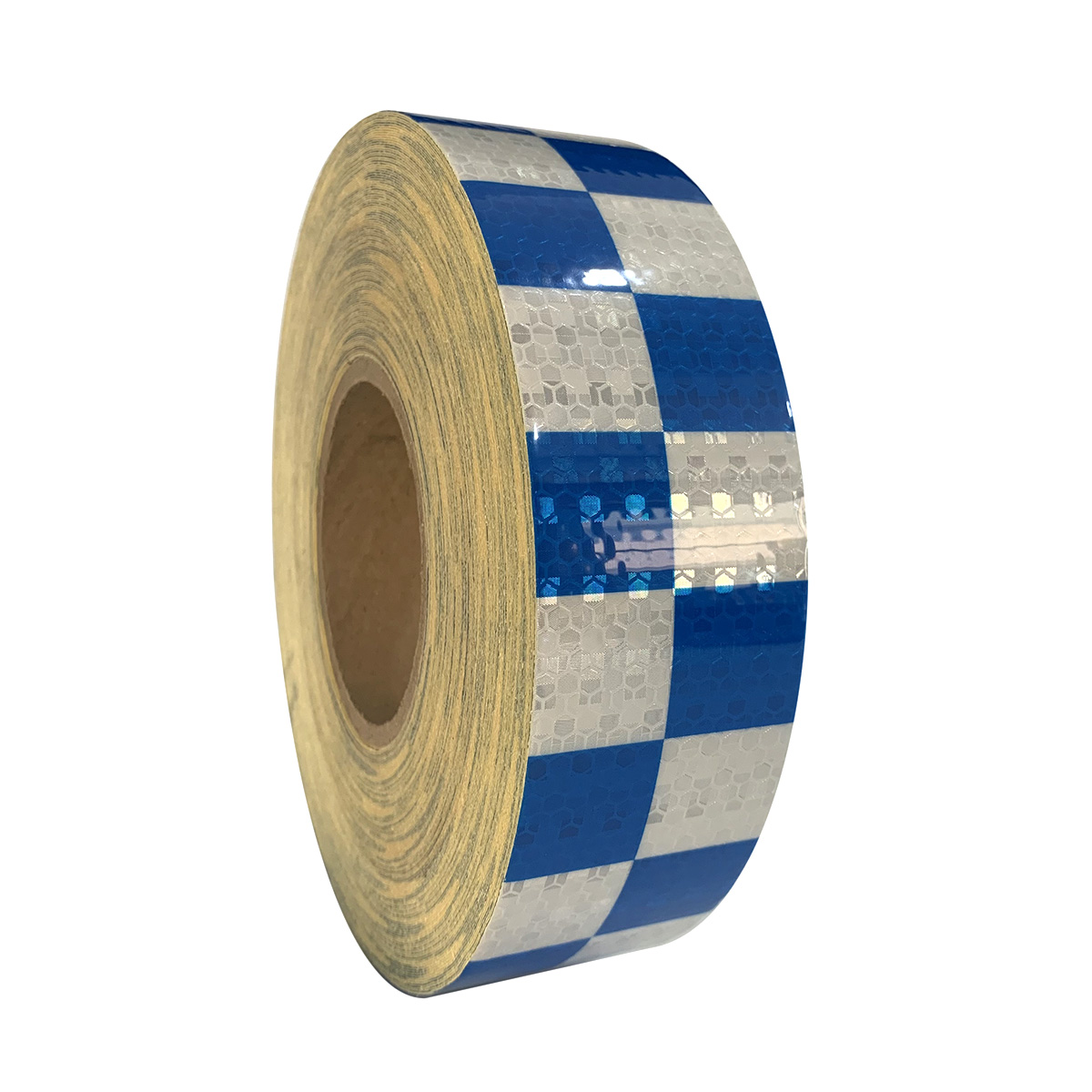 White And Blue Honeycombe Checkerboard Retro Reflective Tape