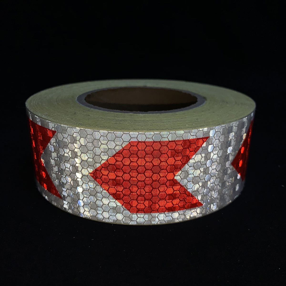 5cm*25m PVC Honeycomb Arrow Reflective Tape Red+White