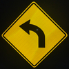 "TURN LEFT" Traffic Marking Reflective Aluminium Plate